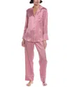 Petite Plume 2pc Silk Pajama Set In Multi