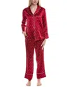Petite Plume 2pc Silk Pajama Set In Red