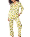 PETITE PLUME AMALFI LEMONS SILK PAJAMA SET