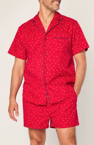 Petite Plume Anchors Away Cotton Pajamas In Red