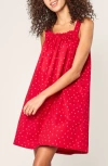 Petite Plume Annabelle Cotton Twill Nightgown In Red