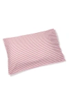 Petite Plume Antique Red Ticking Stripe Set Of 2 Cotton Percale Pillowcases In Pink