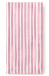Petite Plume Antique Set Of 4 Ticking Stripe Cotton Placemats In Pink