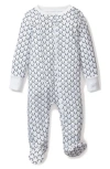 Petite Plume Antler Print Cotton Fitted Footie In White
