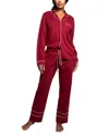 Petite Plume Astaire Luxe Pima Cotton Pajama Set In Bordeaux