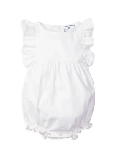 Petite Plume Baby Girl's Ruffle-trimmed Bubble Romper In White