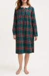 Petite Plume Beatrice Cotton Twill Nightgown In Green