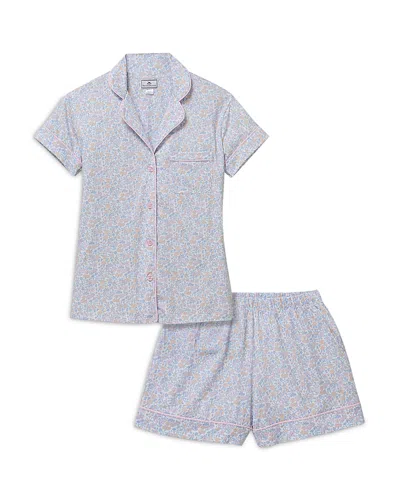 Petite Plume Blanche Shirt & Shorts Pajama Set In Blue