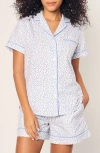 Petite Plume Bluehearts Twill Short Sleeve Short Set In Blue