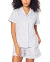 Petite Plume Bluehearts Twill Short Sleeve Short Set In Blue Hearts
