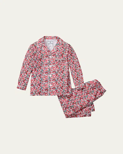 Petite Plume Kids' Boy's Fleurs De Bois Two-piece Pajama Set In Red