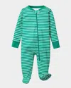 Petite Plume Cotton Fitted Footie In Green