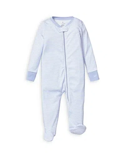 Petite Plume Boys' Pima Cotton Striped Footie - Baby In Blue