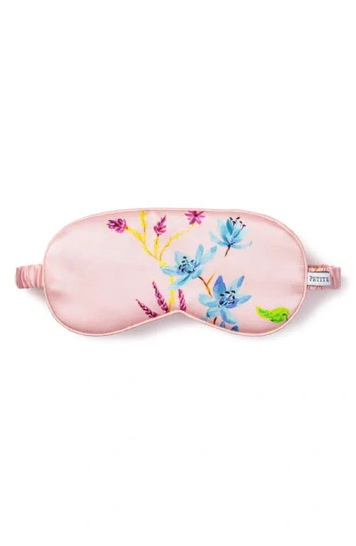 Petite Plume Brilliant Botanical Mulberry Silk Sleep Mask In White