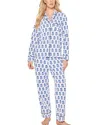 Petite Plume Cotton Vintage Ornaments Pajama Set In Bristol Bay