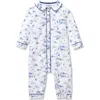 Petite Plume Cambridge One-piece Brushed Twill Pajamas In Animal Print