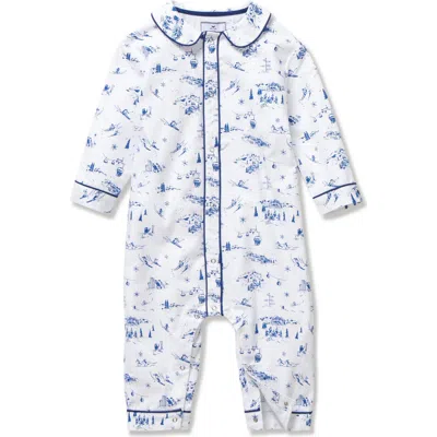 Petite Plume Babies'  Cambridge One-piece Brushed Twill Pajamas In Animal Print