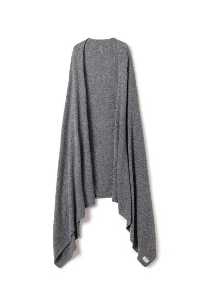 Petite Plume Cashmere Wrap In Dark Heather Grey