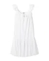 Petite Plume Celeste Sleeveless Gauze Nightgown In White