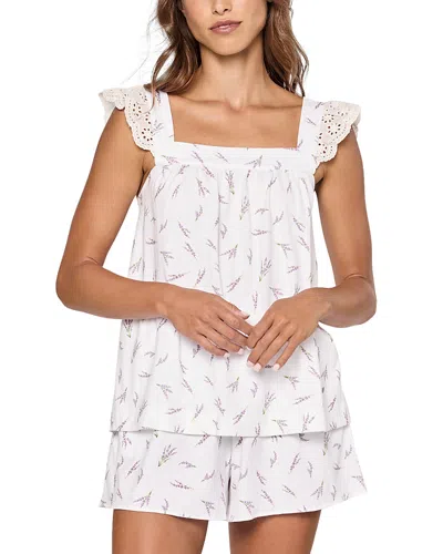 Petite Plume Clara Pajama Shorts Set In White
