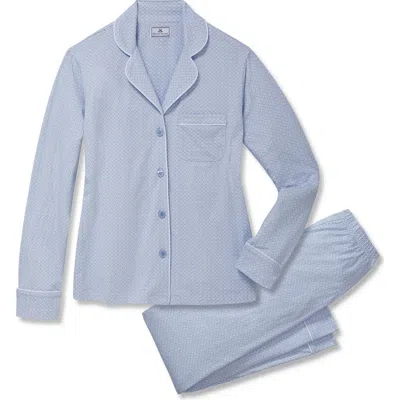 Petite Plume Classic Lightweight Pima Cotton Pajamas In Blue