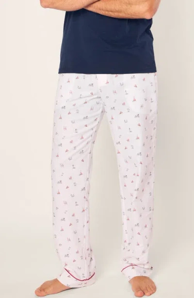 Petite Plume Coastal Charms Pajama Pants In White