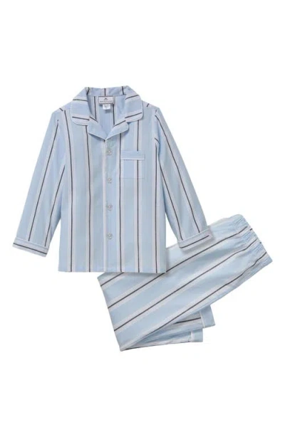 Petite Plume Babies'  Coastal Stripe Two-piece Pajamas In Blue