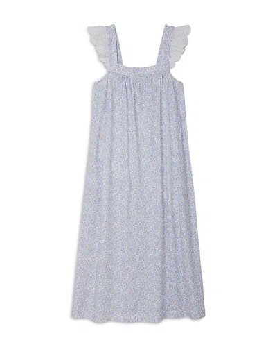 Petite Plume Colette Lace Trim Nightgown In Blue