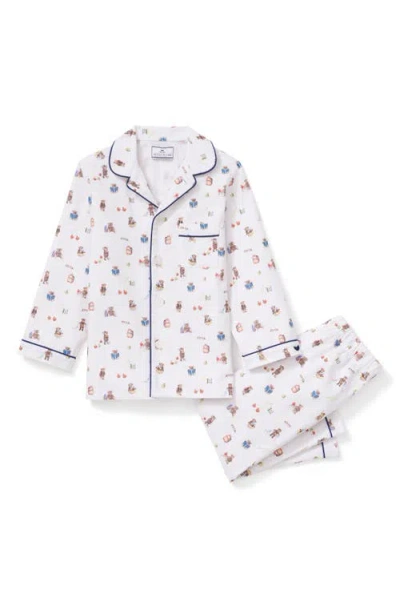 Petite Plume Babies'  Contrast Piping Cotton Blend Pajamas In White