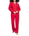 Petite Plume Classic Flannel Two-piece Pajama Set In Red