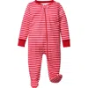 Petite Plume Cotton Fitted Footie In Red