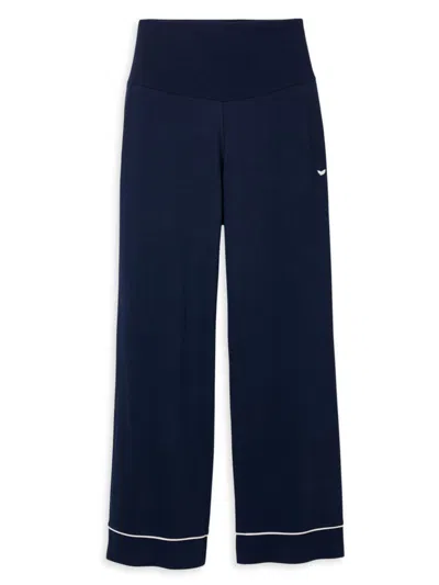 Petite Plume Cotton Maternity Lounge Trousers In Navy