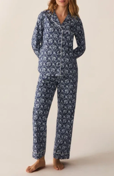 Petite Plume Cotton Poplin Pajama Set In Blue