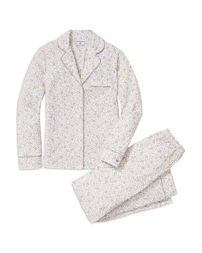 Petite Plume Cotton Printed Long Pajama Set In White