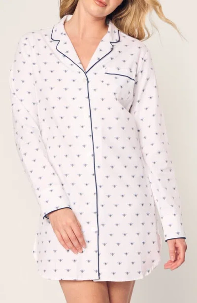 Petite Plume Cotton Twill Nightshirt In White