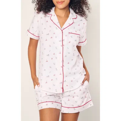 Petite Plume Cotton Twill Shorts Pyjamas In White