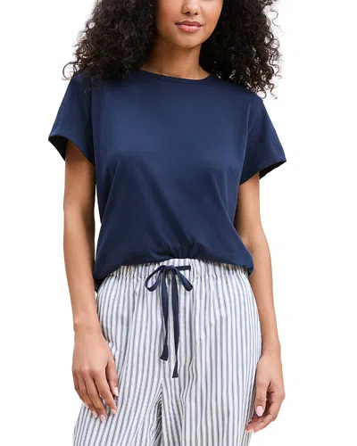 Petite Plume Crewneck Pajama T Shirt In Blue