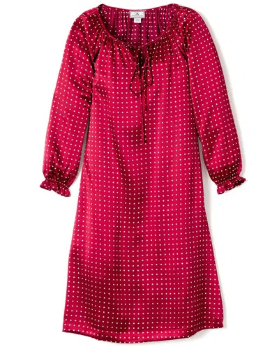 Petite Plume Delphine Silk Nightgown In Red