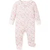 Petite Plume Dorset Floral Pima Cotton Footie In Pink