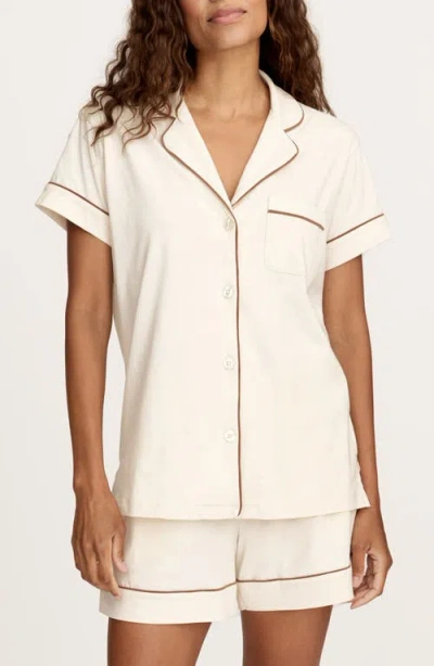 Petite Plume Featherweight Pima Cotton Short Pajamas In White