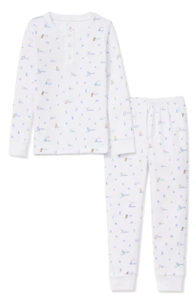 Petite Plume Babies'  Fitted Two-piece Pima Cotton Pajamas In White