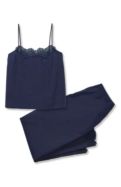 Petite Plume Fleur Cotton Voile Cami Pajamas In Burgundy