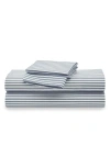 Petite Plume French Ticking Stripes Cotton Percale Sheet Set In Multi