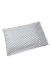 Petite Plume French Ticking Stripes Set Of 2 Cotton Percale Pillowcases In Gray