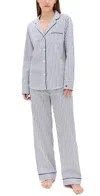 Petite Plume French Ticking Twill Pajamas White/navy In White/navy