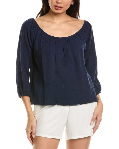 Petite Plume Gauze Willow Top In Blue