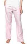 Petite Plume Gingham Cotton Pajama Pants In Pink