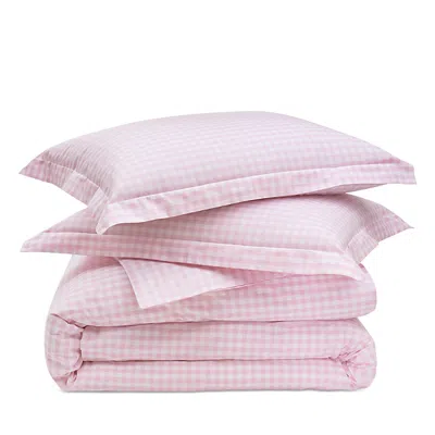 Petite Plume Gingham Duvet Set, King In Pink