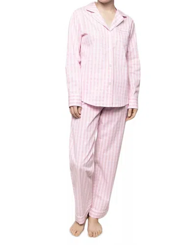 Petite Plume Gingham Pajama Set In Pink