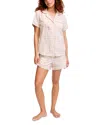 Petite Plume Gingham Pajama Set In Pink